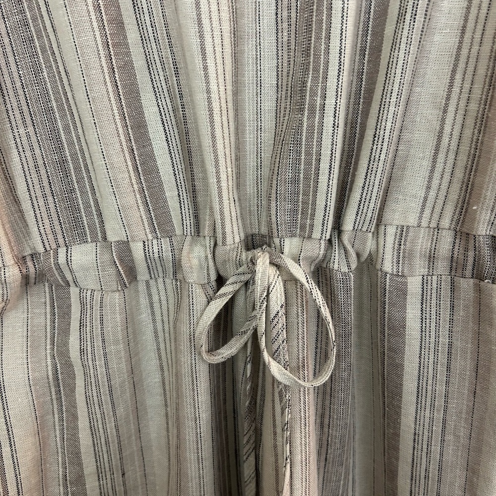 Anthropologie DREW Boho Lagen Look Linen Blend Striped Jumpsuit Size L - Picture 3 of 14